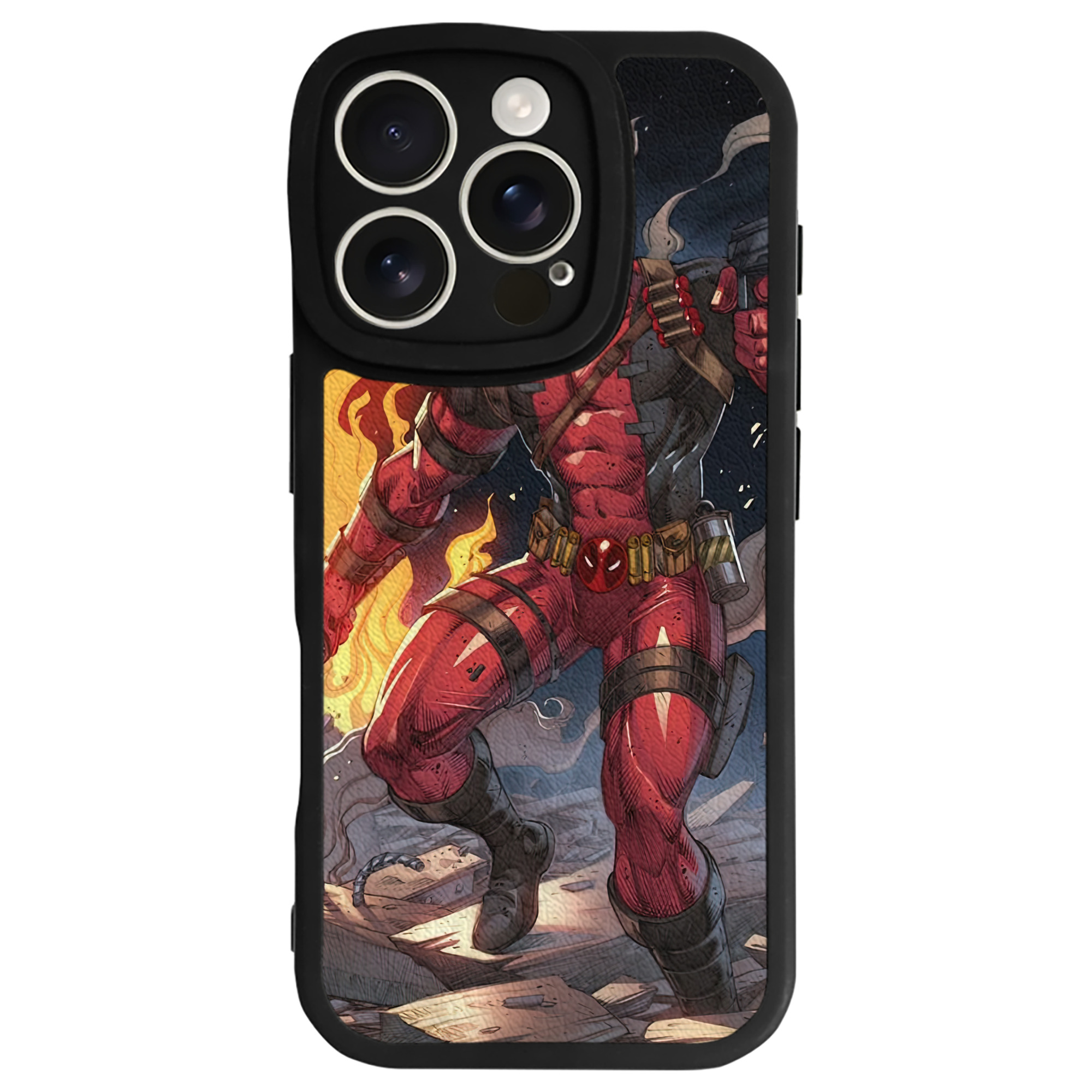 （画像用） Deadpool デッドプール 【iPhone 16シリーズ対応】シリコンスマホケース（レザー調） 材質：シリコン
